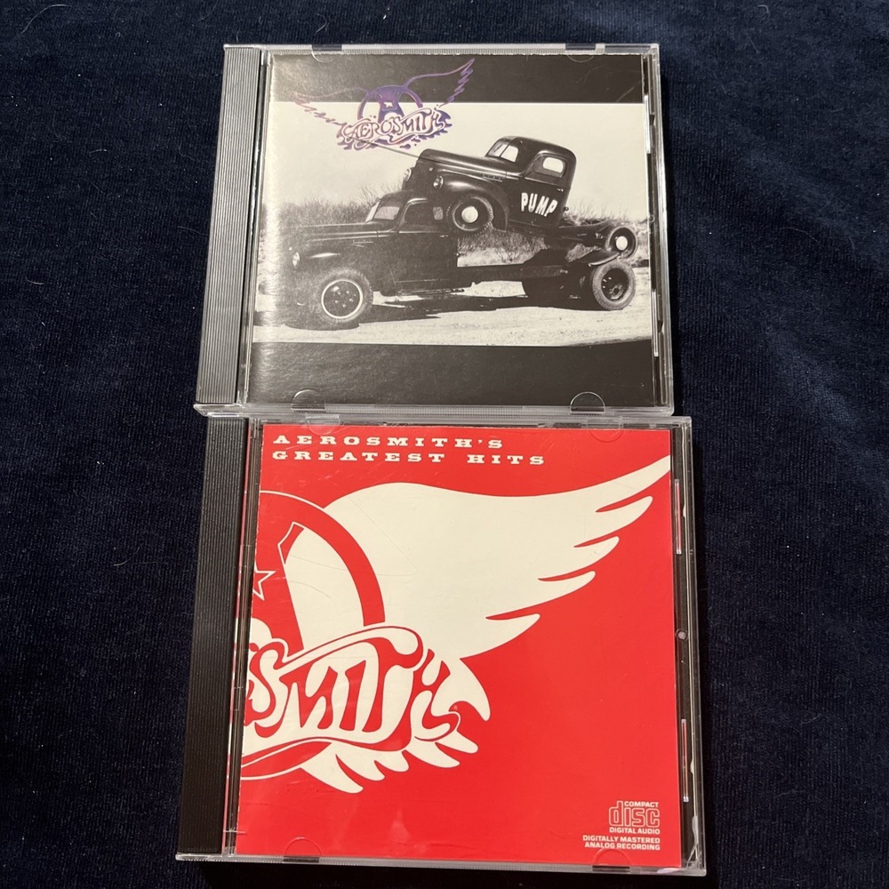 Aerosmith CD Lot Pump and Greatest Hits Rock Music Albums 2 Disc Set